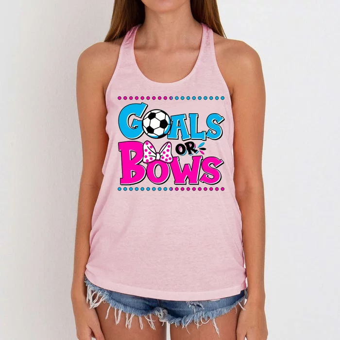 Cute Goals Or Bows Baby Gender Reveal Women's Knotted Racerback Tank