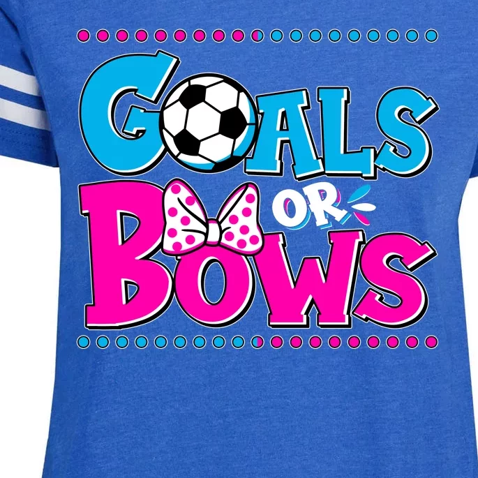 Cute Goals Or Bows Baby Gender Reveal Enza Ladies Jersey Football T-Shirt