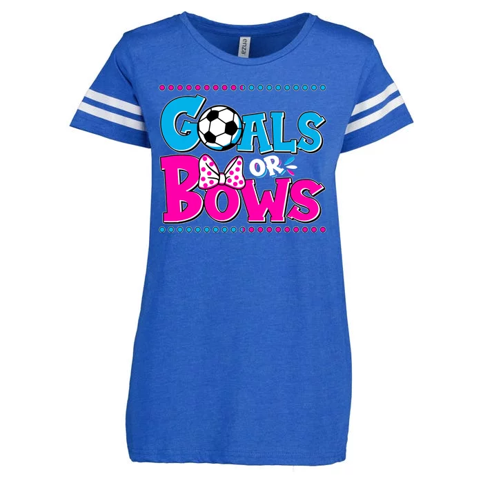 Cute Goals Or Bows Baby Gender Reveal Enza Ladies Jersey Football T-Shirt