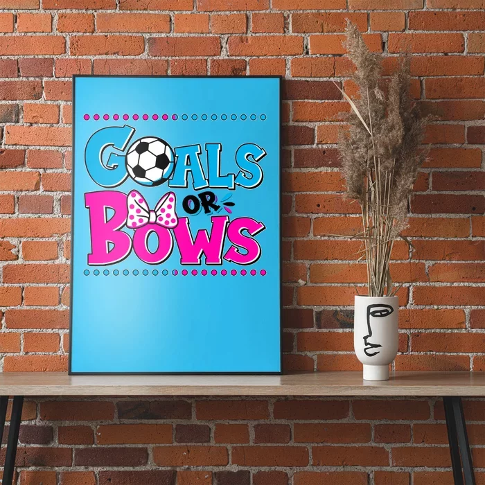 Cute Goals Or Bows Baby Gender Reveal Poster