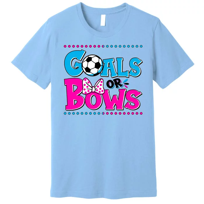 Cute Goals Or Bows Baby Gender Reveal Premium T-Shirt