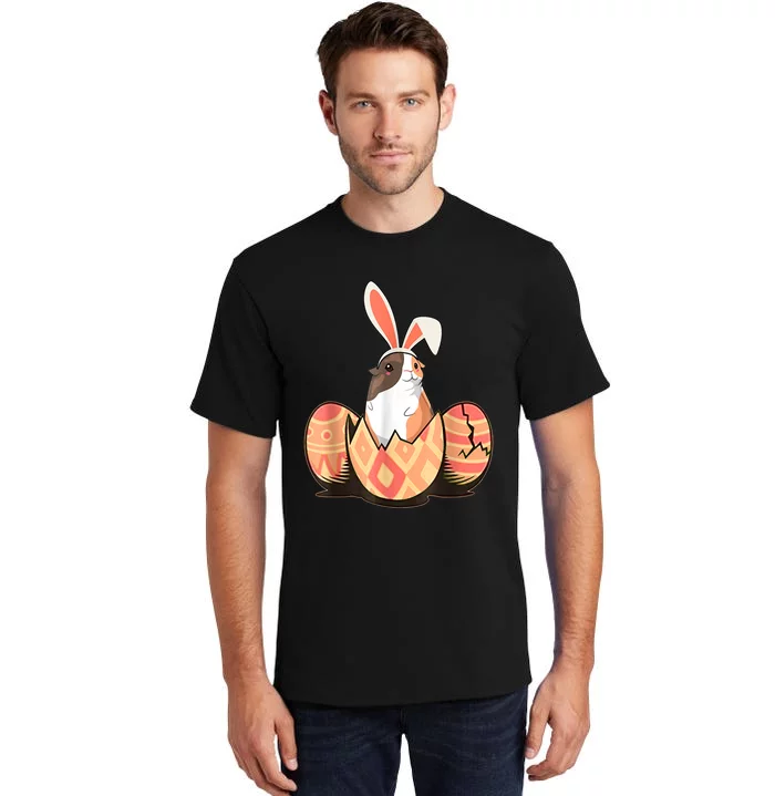 Cute Guinea Pig Easter Bunny Eggs Costume Easter Day Tall T-Shirt