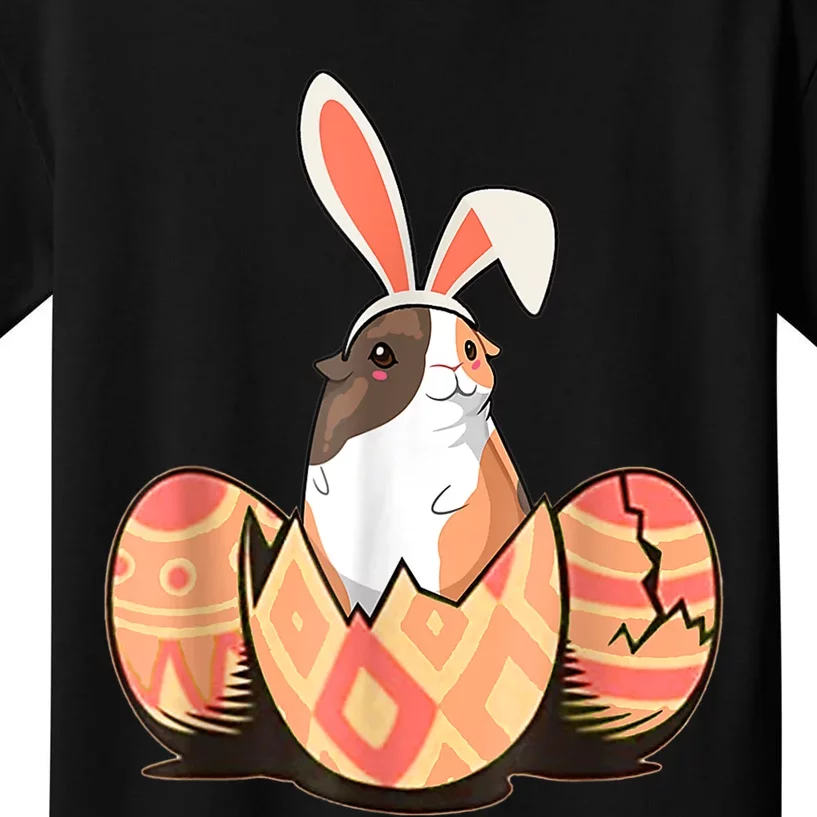 Cute Guinea Pig Easter Bunny Eggs Costume Easter Day Kids T-Shirt