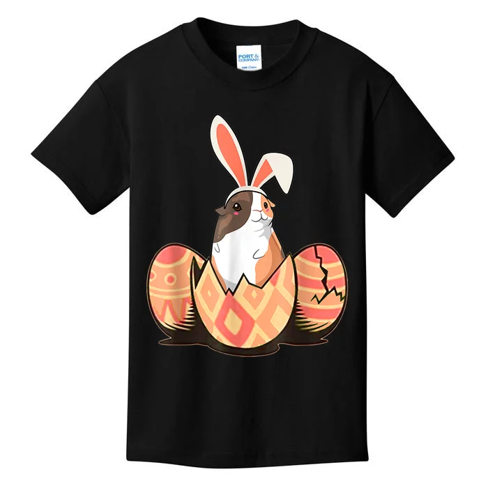 Cute Guinea Pig Easter Bunny Eggs Costume Easter Day Kids T-Shirt