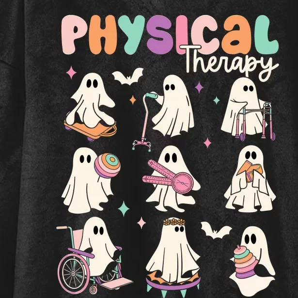 Cute Ghost Physical Therapy PT Physical Therapist Halloween Hooded Wearable Blanket