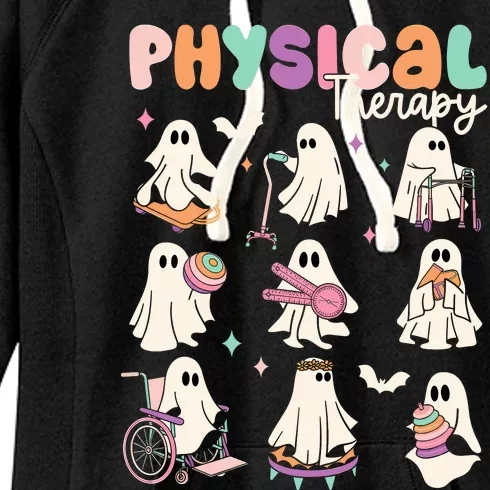 Cute Ghost Physical Therapy PT Physical Therapist Halloween Women's Fleece Hoodie