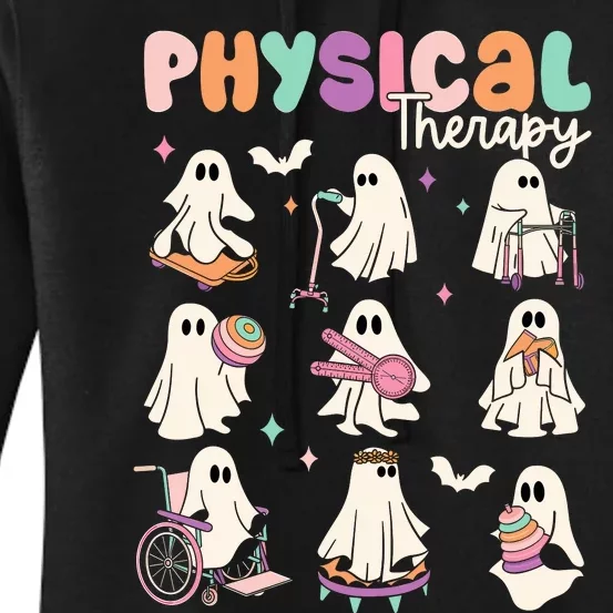 Cute Ghost Physical Therapy PT Physical Therapist Halloween Women's Pullover Hoodie