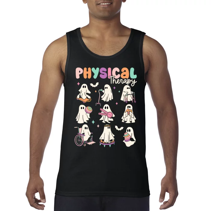 Cute Ghost Physical Therapy PT Physical Therapist Halloween Tank Top