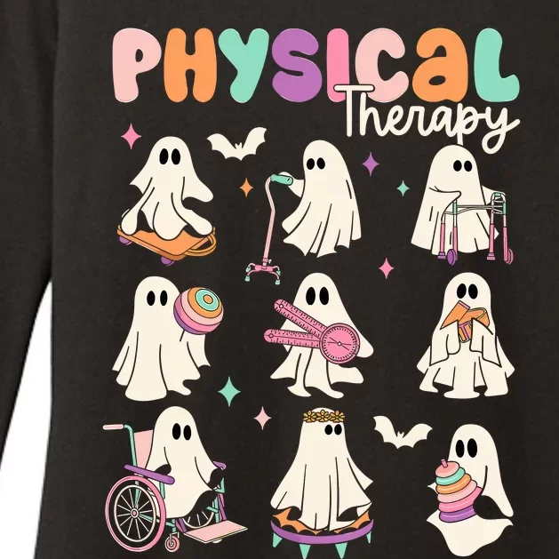 Cute Ghost Physical Therapy Pt Physical Therapist Halloween Womens CVC Long Sleeve Shirt