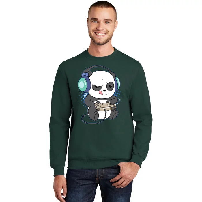 Cute Gaming Panda Video Game Computer Player Videogame PC Tall Sweatshirt