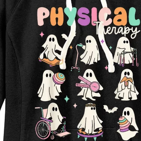 Cute Ghost Physical Therapy PT Physical Therapist Halloween Women's Fleece Hoodie