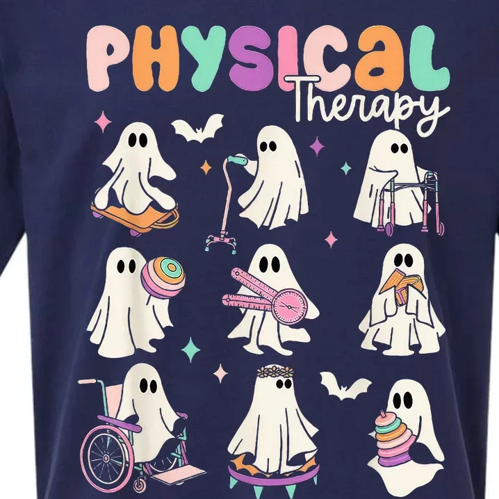 Cute Ghost Physical Therapy PT Physical Therapist Halloween Sueded Cloud Jersey T-Shirt