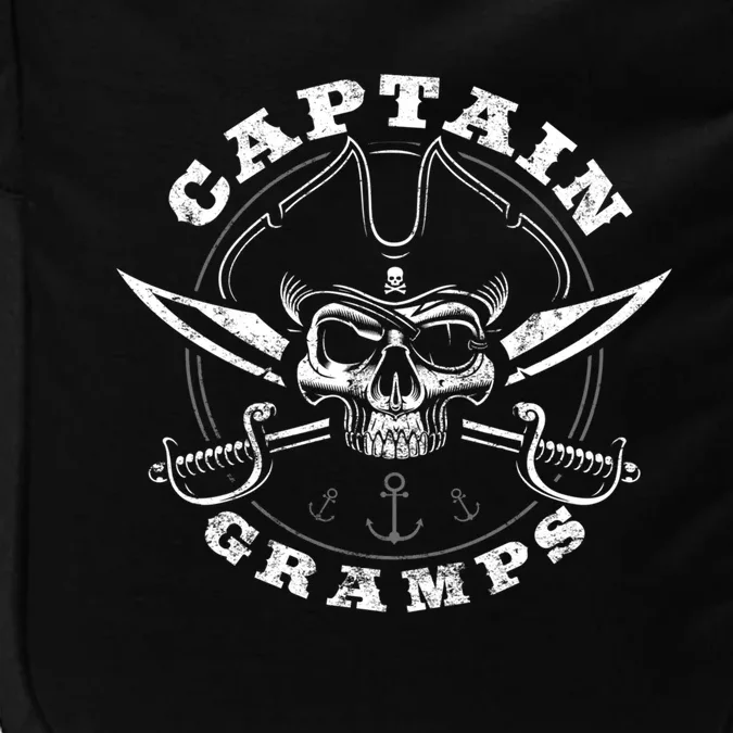 Captain Gramps Pirate Skull Funny Grandpa Grandparents Day Gift Impact Tech Backpack