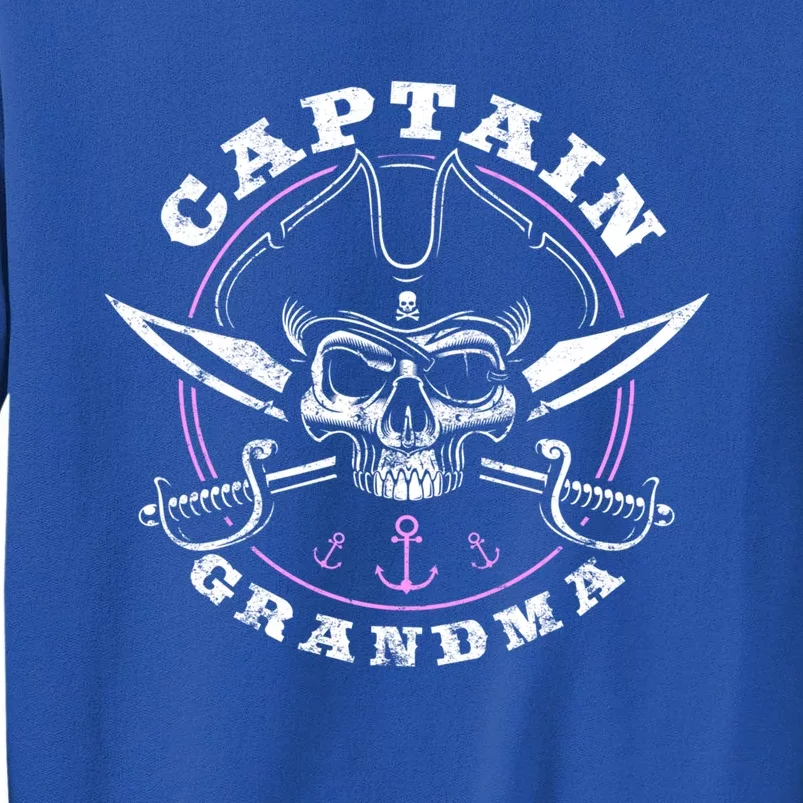 Captain Grandma Pirate Skull Funny Grandma Grandparents Day Gift Tall Sweatshirt