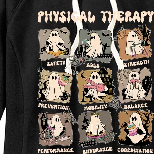 Cute Ghost Physical Therapy PT Physical Therapist Halloween Women's Fleece Hoodie