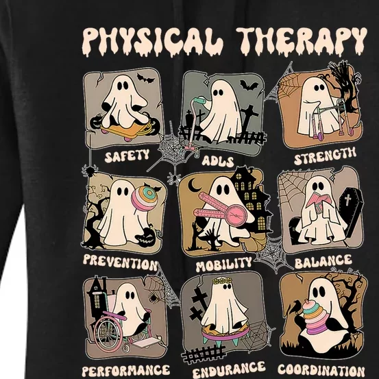 Cute Ghost Physical Therapy PT Physical Therapist Halloween Women's Pullover Hoodie