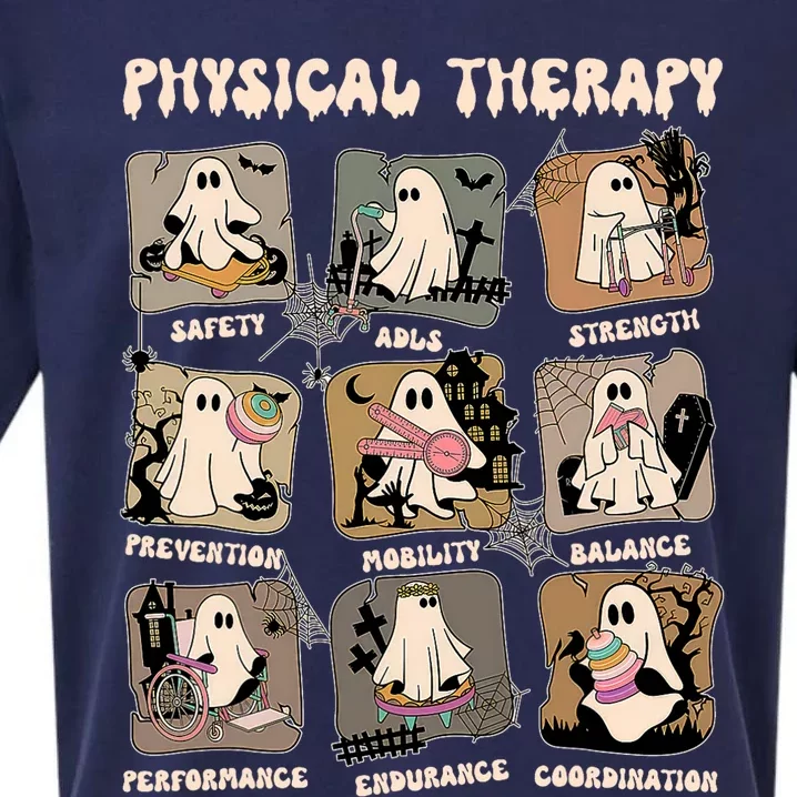 Cute Ghost Physical Therapy PT Physical Therapist Halloween Sueded Cloud Jersey T-Shirt