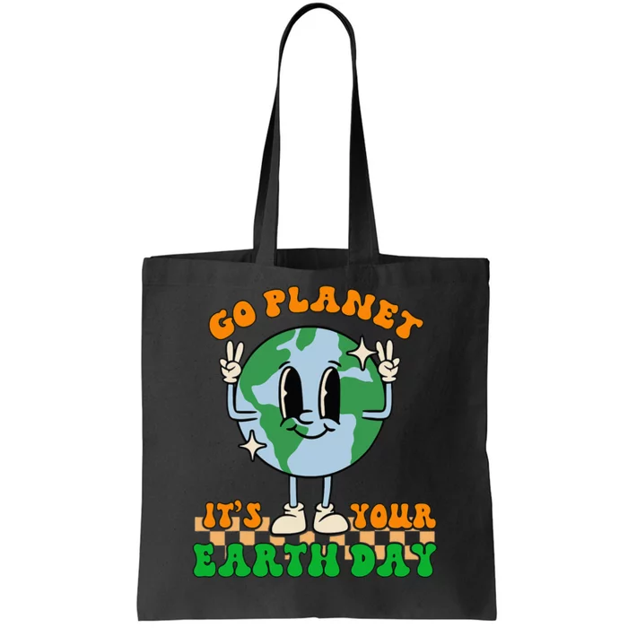 Cute Go Planet Its Your Earth Day Peace Groovy Tote Bag