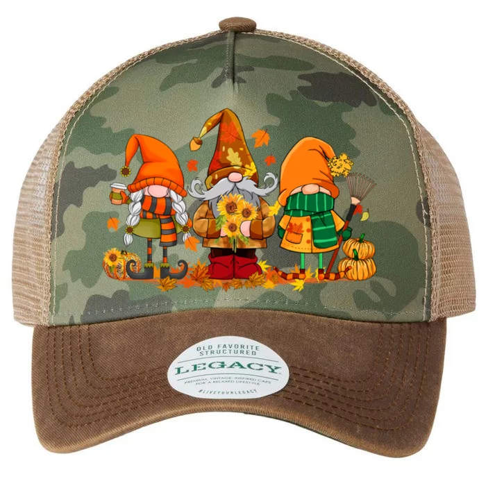 Cute Gnomes Pumpkin Fall Season Autumn Happy Thanksgiving Cute Gift Legacy Tie Dye Trucker Hat