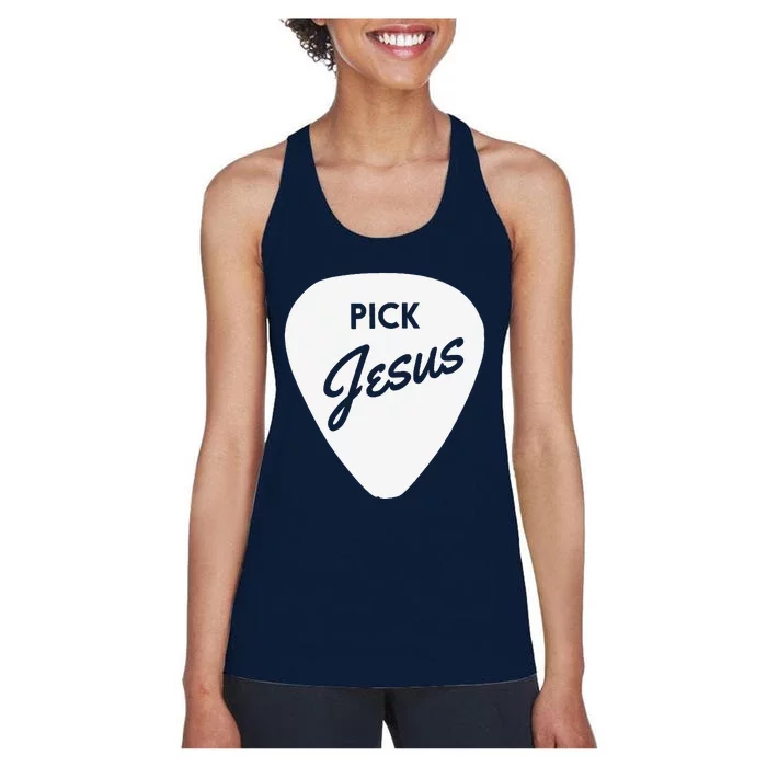 ChristianiTees Guitar Pick Jesus Women's Racerback Tank