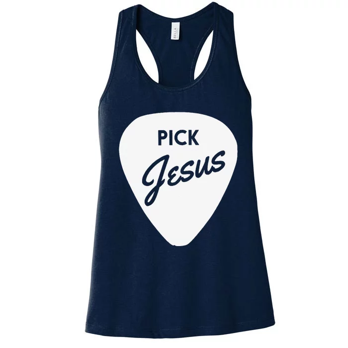 ChristianiTees Guitar Pick Jesus Women's Racerback Tank