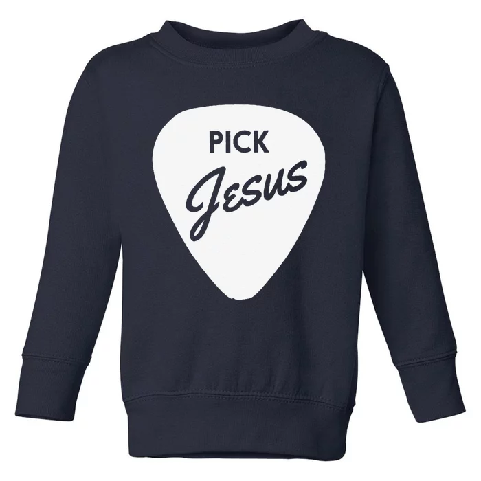 ChristianiTees Guitar Pick Jesus Toddler Sweatshirt