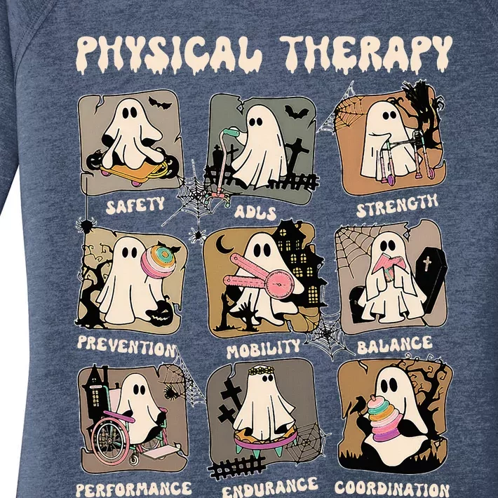 Cute Ghost Physical Therapy Pt Physical Therapist Halloween Women's Perfect Tri Tunic Long Sleeve Shirt