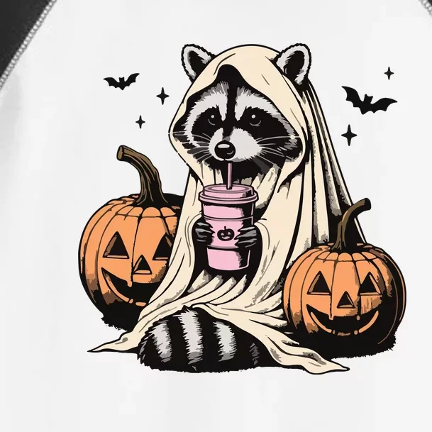 Cute Ghost Pumpkin Halloween Raccoon Costume Raccoon Lovers Toddler Fine Jersey T-Shirt