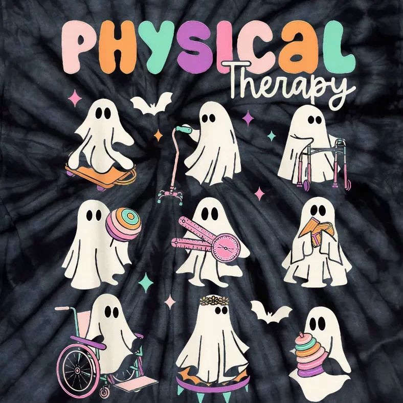 Cute Ghost Physical Therapy Pt Physical Therapist Halloween Tie-Dye T-Shirt