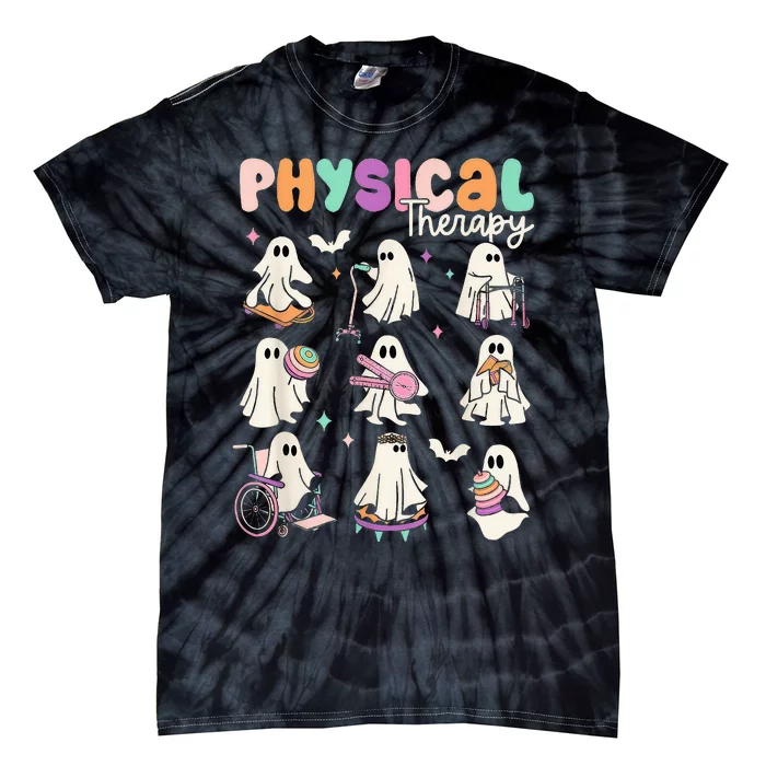 Cute Ghost Physical Therapy Pt Physical Therapist Halloween Tie-Dye T-Shirt