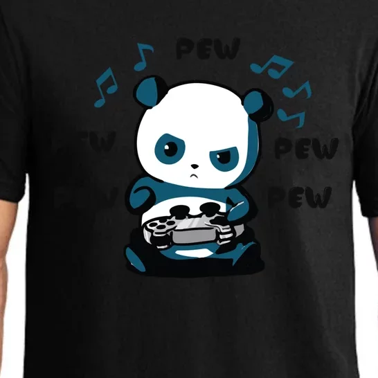 Cute Gaming Panda Pew Gamer For Boys Girls Video Game Gift Great Gift Pajama Set