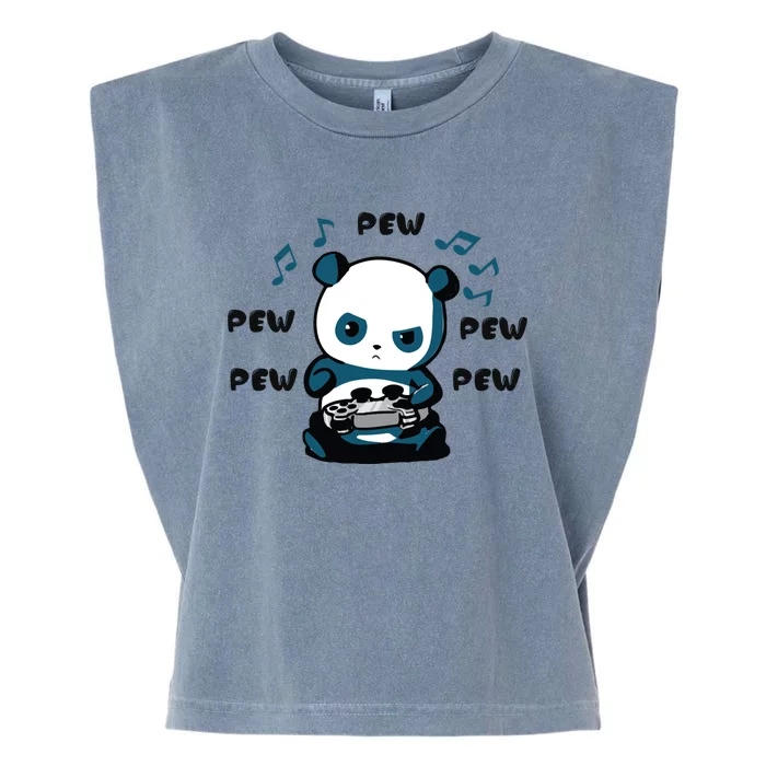 Cute Gaming Panda Pew Gamer For Boys Girls Video Game Gift Great Gift Garment-Dyed Women's Muscle Tee