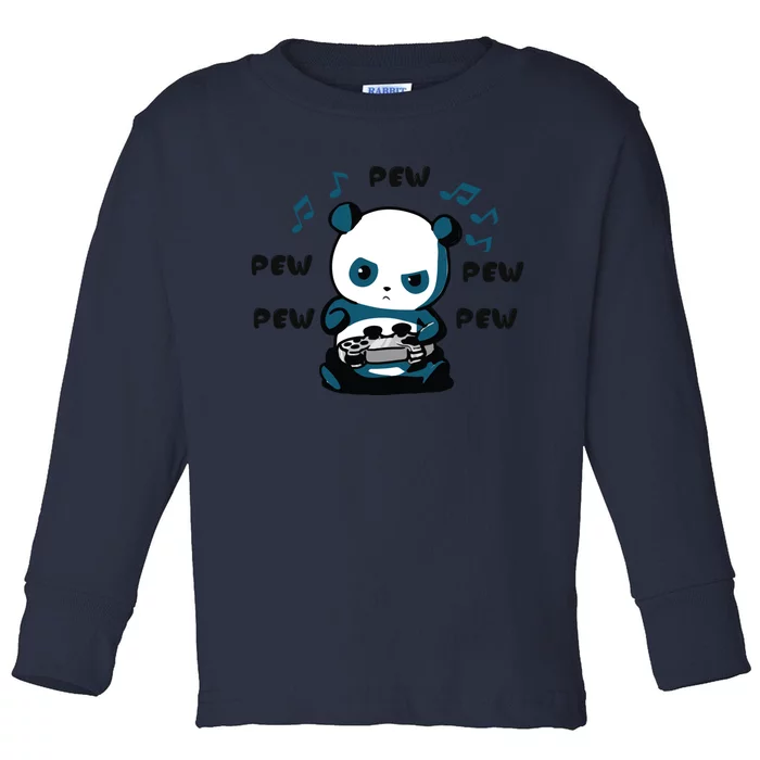 Cute Gaming Panda Pew Gamer For Boys Girls Video Game Gift Great Gift Toddler Long Sleeve Shirt