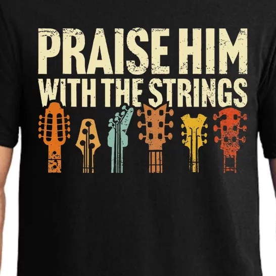 Christian Guitar Praise Him With Strings Worship Music Team Pajama Set