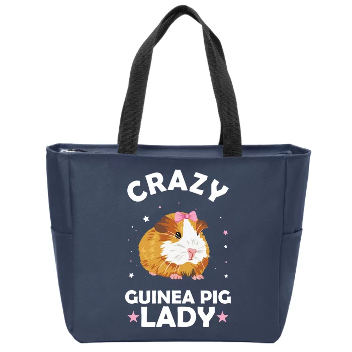 Crazy Guinea Pig Lady Zip Tote Bag