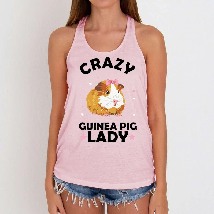 Crazy Guinea Pig Lady Women's Knotted Racerback Tank