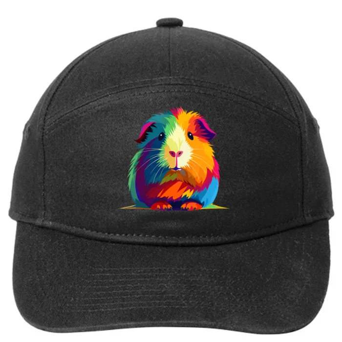 Cute Guinea Pig Rainbow Design For Guinea Pig Lovers 7-Panel Snapback Hat