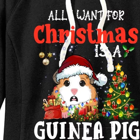 Cute Guinea Pig Christmas All I Want For Xmas Guinea Gift Women's Fleece Hoodie