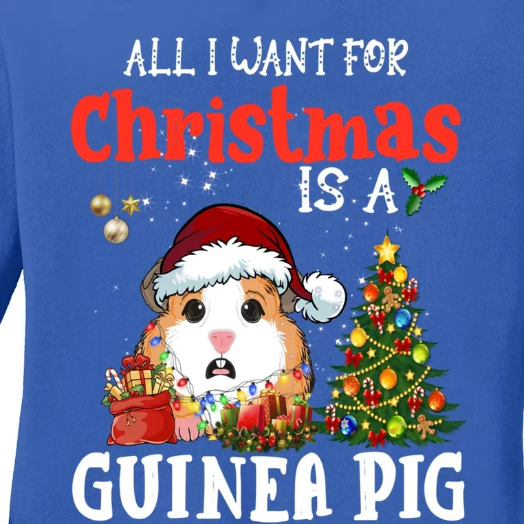 Cute Guinea Pig Christmas All I Want For Xmas Guinea Gift Ladies Long Sleeve Shirt