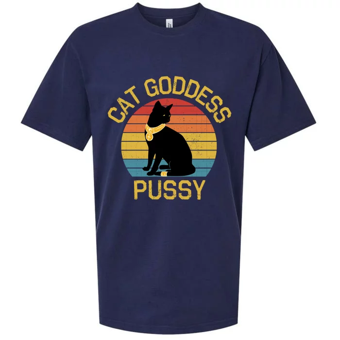 Cat Goddess Pussy Vintage Sueded Cloud Jersey T-Shirt