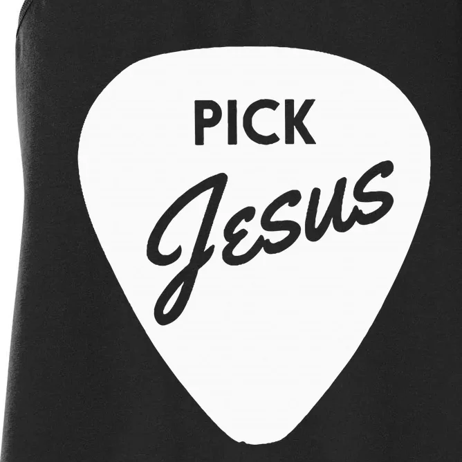 Christianis Guitar Pick Jesus Women's Racerback Tank