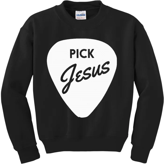 Christianis Guitar Pick Jesus Kids Sweatshirt