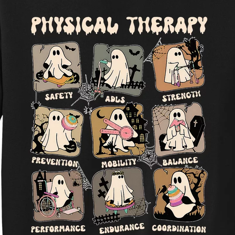 Cute Ghost Physical Therapy PT Physical Therapist Halloween Tall Sweatshirt