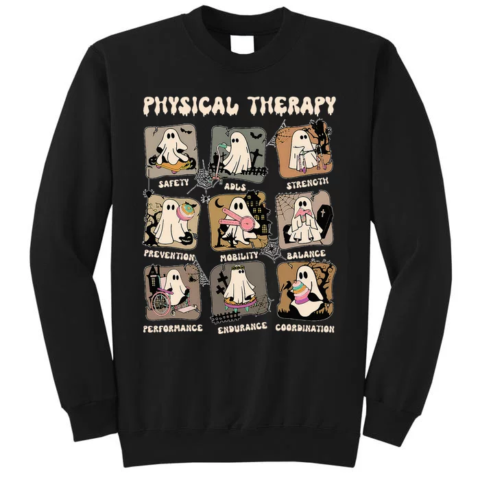 Cute Ghost Physical Therapy PT Physical Therapist Halloween Tall Sweatshirt