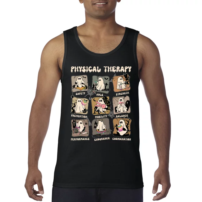 Cute Ghost Physical Therapy PT Physical Therapist Halloween Tank Top