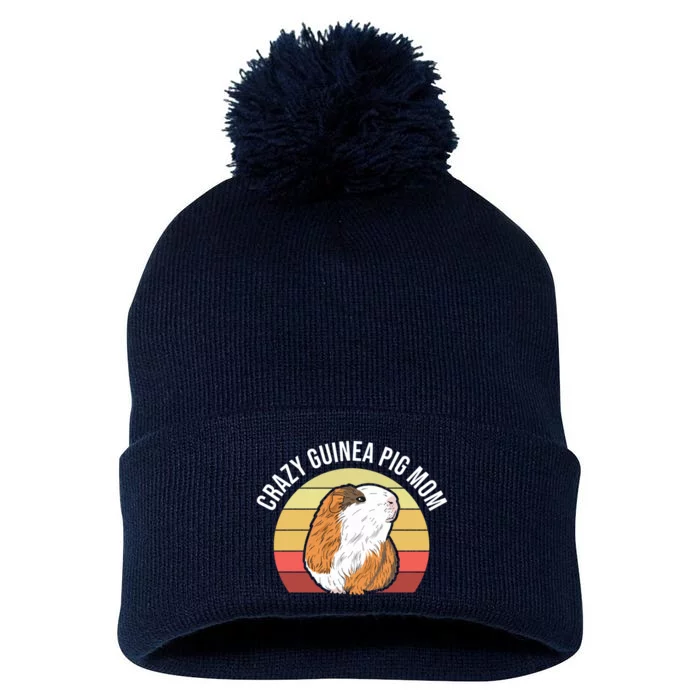 Crazy Guinea Pig Mom Pom Pom 12in Knit Beanie