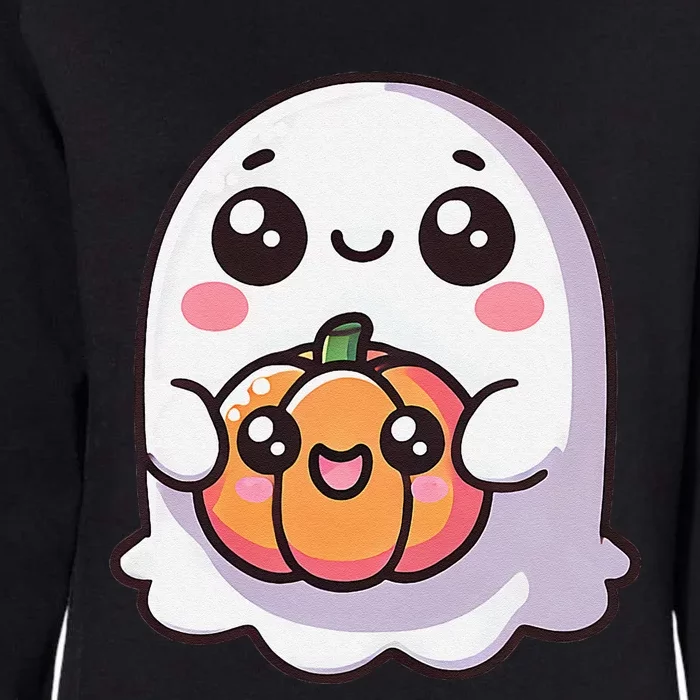 Cute Ghost Pumpkin Kawaii Funny Halloween Womens California Wash Sweatshirt