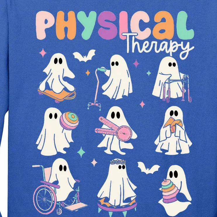 Cute Ghost Physical Therapy PT Physical Therapist Halloween Tall Long Sleeve T-Shirt