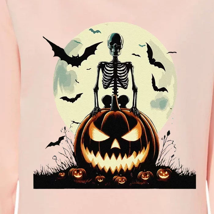 Cute Goth Pumpkin Head Skeleton For Autumn Lovers Womens California Wash Sweatshirt