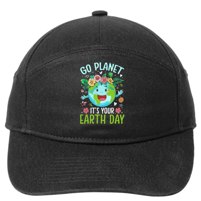 Cute Go Planet Its Your Earth Birthday Day 2024 Teacher 7-Panel Snapback Hat